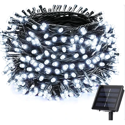 Instalatie Craciun Solara ALB RECE 500 Led 50 metri 7 jocuri lumini si telecomanda Instalatie Craciun Solara ALB RECE 500 Led 50 metri 7 jocuri lumini si telecomanda