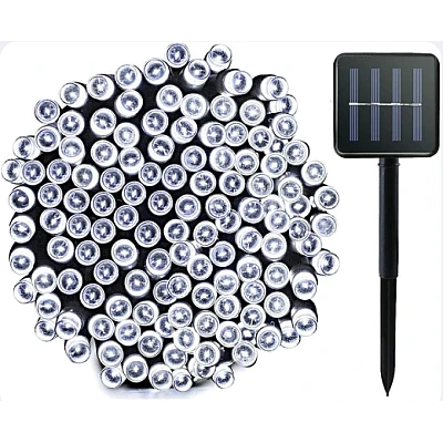 Instalatie Craciun Solara ALB RECE 500 Led 50 metri 7 jocuri lumini si telecomanda Instalatie Craciun Solara ALB RECE 500 Led 50 metri 7 jocuri lumini si telecomanda