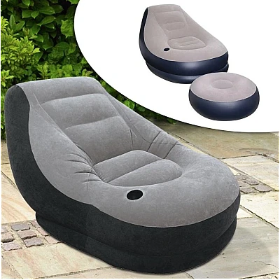 UB Set fotoliu gonflabil cu taburet suport picioare pentru exterior si interior UB Set fotoliu gonflabil cu taburet suport picioare pentru exterior si interior