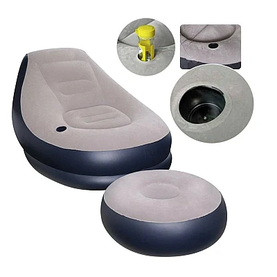 UB Set fotoliu gonflabil cu taburet suport picioare pentru exterior si interior UB Set fotoliu gonflabil cu taburet suport picioare pentru exterior si interior