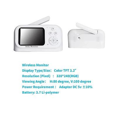 Monitor video pentru bebelusi cu camera si ecran LCD de 3.2 inchi cu camera vedere nocturna Monitor video pentru bebelusi cu camera si ecran LCD de 3.2 inchi cu camera vedere nocturna