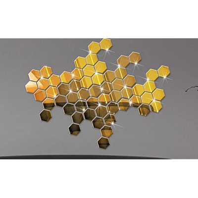 Set 10 Oglinzi Design Hexagon AURII - Oglinzi Decorative Acrilice Cristal - Diamant - Fagure 10 bucati/set Set 10 Oglinzi Design Hexagon AURII - Oglinzi Decorative Acrilice Cristal - Diamant - Fagure 10 bucati/set