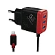 Incarcator 2.4A 3 USB si Cablu USB Type C de Calatorie Multifunctional Negru-Rosu Incarcator 2.4A 3 USB si Cablu USB Type C de Calatorie Multifunctional Negru-Rosu