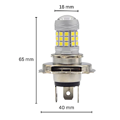 Set 2 becuri auto H4 cu 42 LED SMD 120W 6000k 12/80V doua faze lupa Set 2 becuri auto H4 cu 42 LED SMD 120W 6000k 12/80V doua faze lupa