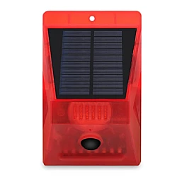 Lampa solara cu alarma pentru protectie cu senzor de miscare telecomanda rosie 