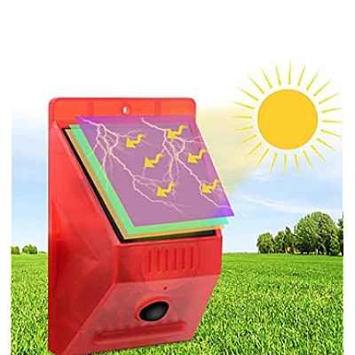 Lampa solara cu alarma pentru protectie cu senzor de miscare telecomanda rosie Lampa solara cu alarma pentru protectie cu senzor de miscare telecomanda rosie