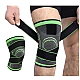 Genunchiera Elastica Ajustabila cu Bretele Elastice Negru si Verde Genunchiera Elastica Ajustabila cu Bretele Elastice Negru si Verde