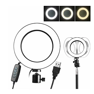 Lampa Ring Light LED 8" Circulara cu Lumina rece / naturala / calda Lampa Ring Light LED 8" Circulara cu Lumina rece / naturala / calda
