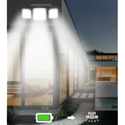 Lampa solara tripla LF-1789A de perete cu senzor miscare