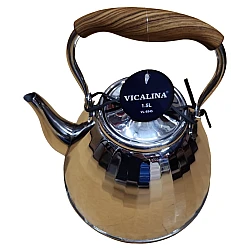 Ibric Ceai VL-9345 Vicalina ARGINTIU 1.5L cu Maner Lemn