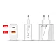 Incarcator de priza putere 65W cu 2 porturi Alb