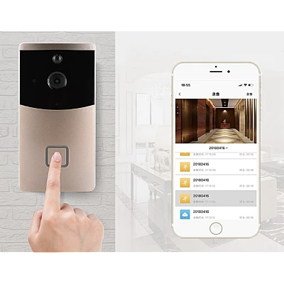 Sonerie inteligenta V5 cu camera senzor de miscare Wi-Fi si vizionare de pe Smartphone Sonerie inteligenta V5 cu camera senzor de miscare Wi-Fi si vizionare de pe Smartphone