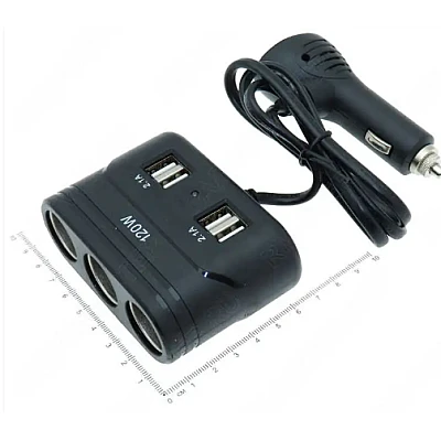 Splitter Auto 1680 120W 12/24V pentru 3 ieșiri brichetă + 4 intrări USB Splitter Auto 1680 120W 12/24V pentru 3 ieșiri brichetă + 4 intrări USB