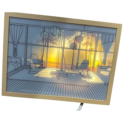 Lumina de Noapte tip Tablou cu Desen 22 x 32 cm Lumina de Noapte tip Tablou cu Desen 22 x 32 cm