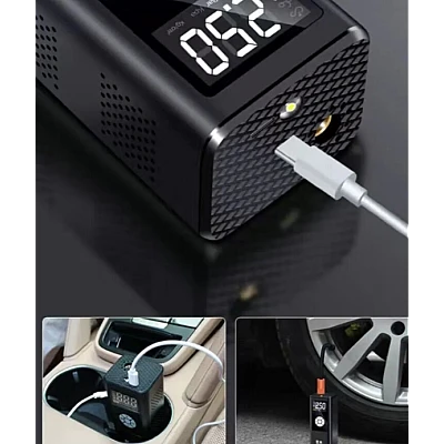 Compresor de aer digital JM 8803 portabil cu lanterna Compresor de aer digital JM 8803 portabil cu lanterna