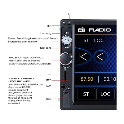 Video player auto bluetooth 7020 LCD cu touchscreen Video player auto bluetooth 7020 LCD cu touchscreen