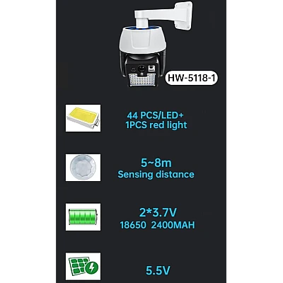 Camera falsa solara 66 led smd HW-5118-1 Camera falsa solara 66 led smd HW-5118-1