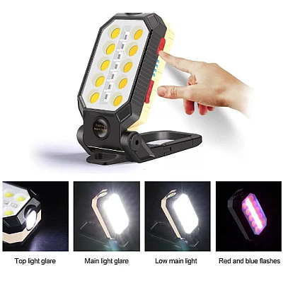 Mini lampa de lucru W599B cu baza magnetica si 4 moduri iluminare Mini lampa de lucru W599B cu baza magnetica si 4 moduri iluminare