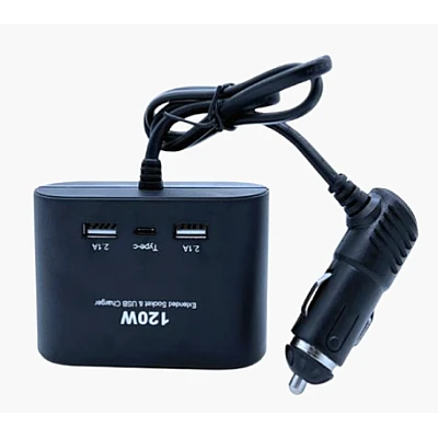 Priza auto 3 cai si USB 120W Olesson 1653 Priza auto 3 cai si USB 120W Olesson 1653