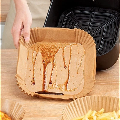 Set 50 hartii de copt PATRATE pentru friteuza Unica folosinta 16 cm Set 50 hartii de copt PATRATE pentru friteuza Unica folosinta 16 cm