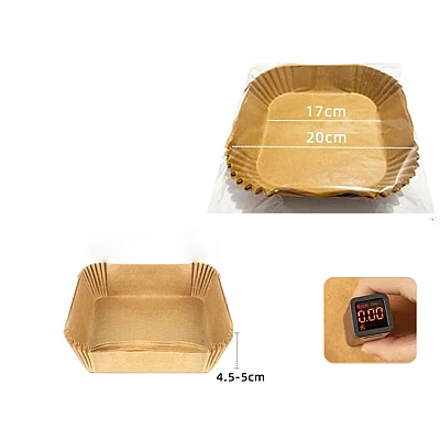 Set 50 hartii de copt PATRATE pentru friteuza Unica folosinta 16 cm Set 50 hartii de copt PATRATE pentru friteuza Unica folosinta 16 cm