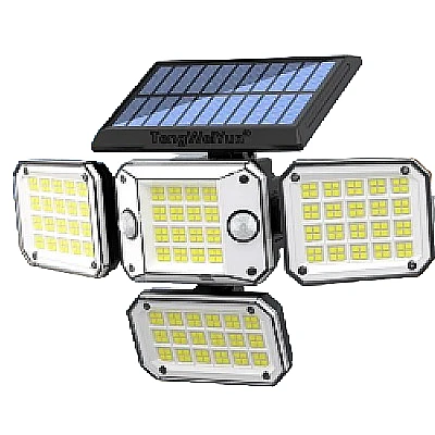 Lampa solara cu 4 casete si 2 senzori de miscare cu 192 LED Fara Fir Lampa solara cu 4 casete si 2 senzori de miscare cu 192 LED Fara Fir