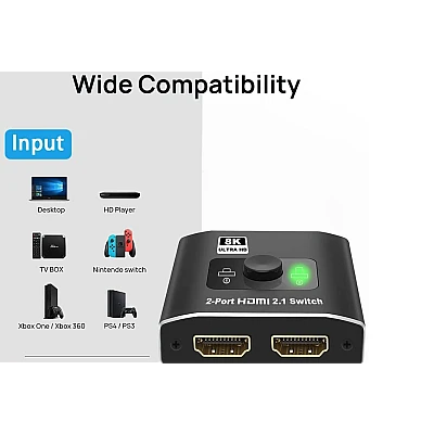 Splitter Switch HDMI cod QZ8Q2 8K cu 2 x HDMI 2.1 60/120 Hz la 1 x HDMI Splitter Switch HDMI cod QZ8Q2 8K cu 2 x HDMI 2.1 60/120 Hz la 1 x HDMI