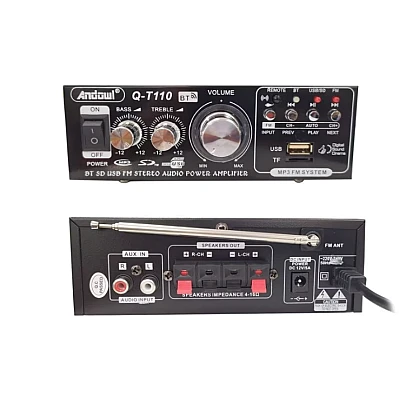 Amplificator Bass Profesional Andowl Q T110 Tip Statie cu Bluetooth Negru Amplificator Bass Profesional Andowl Q T110 Tip Statie cu Bluetooth Negru