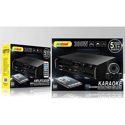 Amplificator sunet Q GF777 300 W cu Bluetooth si functie Karaoke Amplificator sunet Q GF777 300 W cu Bluetooth si functie Karaoke