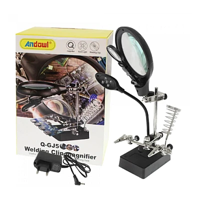 Set Lupa Andowl Q GJ5 Cleme pentru maini ajutatoare cu LED Set Lupa Andowl Q GJ5 Cleme pentru maini ajutatoare cu LED