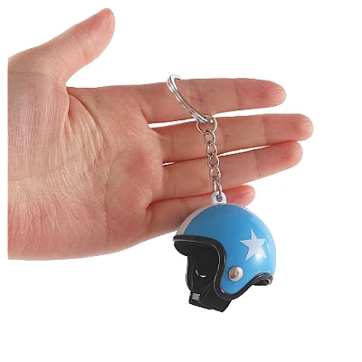 Breloc Chei Model Casca Moto Albastru Breloc Chei Model Casca Moto Albastru