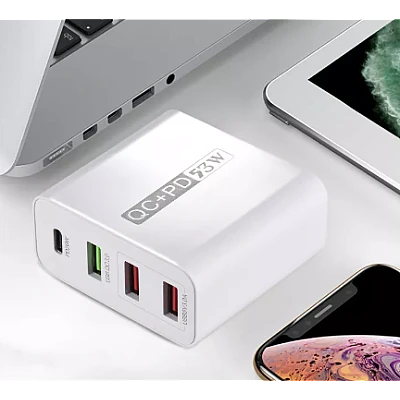Adaptor priza WLX A6 cu 4 porturi USB Qualcomm 3.0 53W Adaptor priza WLX A6 cu 4 porturi USB Qualcomm 3.0 53W