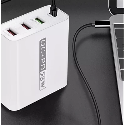 Adaptor priza WLX A6 cu 4 porturi USB Qualcomm 3.0 53W Adaptor priza WLX A6 cu 4 porturi USB Qualcomm 3.0 53W