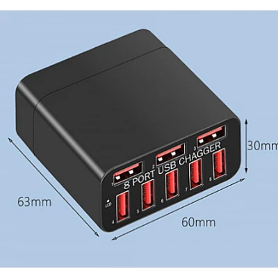 Adaptor priza X82 cu 8 porturi USB Qualcomm 3.0 40W Adaptor priza X82 cu 8 porturi USB Qualcomm 3.0 40W