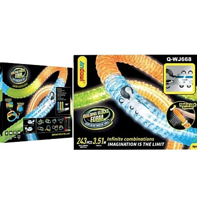 Set Masinuta Cu Pista Luminoasa 243 Piese Q Wj668 Set Masinuta Cu Pista Luminoasa 243 Piese Q Wj668
