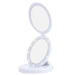 Oglinda cosmetica 2 in 1 Andowl Q MR80 pliabila led efect de lupa reincarcabila