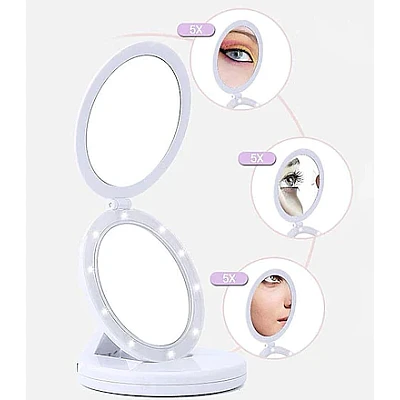 Oglinda cosmetica 2 in 1 Andowl Q MR80 pliabila led efect de lupa reincarcabila Oglinda cosmetica 2 in 1 Andowl Q MR80 pliabila led efect de lupa reincarcabila