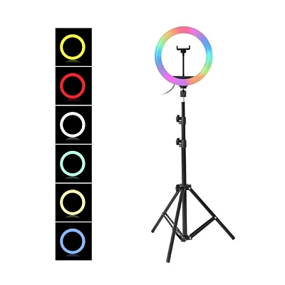 Lampa circulara profesionala LED Ring Light RGB Andowl Q MG34 diametru 26 cm Lampa circulara profesionala LED Ring Light RGB Andowl Q MG34 diametru 26 cm