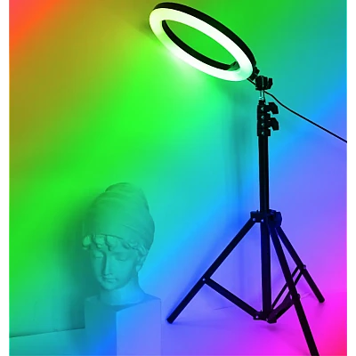 Lampa circulara profesionala LED Ring Light RGB Andowl Q MG34 diametru 26 cm Lampa circulara profesionala LED Ring Light RGB Andowl Q MG34 diametru 26 cm