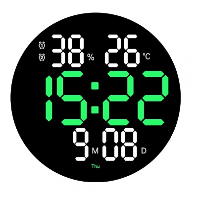 Ceas de perete electronic RD A329 afisaj VERDE temperatura umiditate data Ceas de perete electronic RD A329 afisaj VERDE temperatura umiditate data