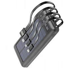 Baterie Externa Solara 12000 mAh Q CD281 Cabluri USB Type C MicroUSB si Lightning Incorporate