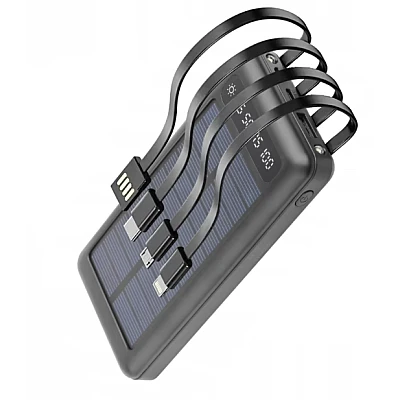 Baterie Externa Solara 12000 mAh Q CD281 Cabluri USB Type C MicroUSB si Lightning Incorporate Baterie Externa Solara 12000 mAh Q CD281 Cabluri USB Type C MicroUSB si Lightning Incorporate