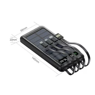 Baterie Externa Solara 12000 mAh Q CD281 Cabluri USB Type C MicroUSB si Lightning Incorporate Baterie Externa Solara 12000 mAh Q CD281 Cabluri USB Type C MicroUSB si Lightning Incorporate