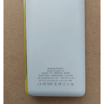 Baterie externa Q CD815 capacitate15000 mAH QC 3.0 wireless USB-C Baterie externa Q CD815 capacitate15000 mAH QC 3.0 wireless USB-C