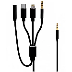 Cablu Adaptor Auxiliar Audio Jack 3.5mm 4in1 Andowl QSX12