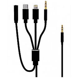 Cablu Adaptor Auxiliar Audio Jack 3.5mm 4in1 Andowl QSX12 Cablu Adaptor Auxiliar Audio Jack 3.5mm 4in1 Andowl QSX12