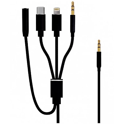 Cablu Adaptor Auxiliar Audio Jack 3.5mm 4in1 Andowl QSX12 Cablu Adaptor Auxiliar Audio Jack 3.5mm 4in1 Andowl QSX12