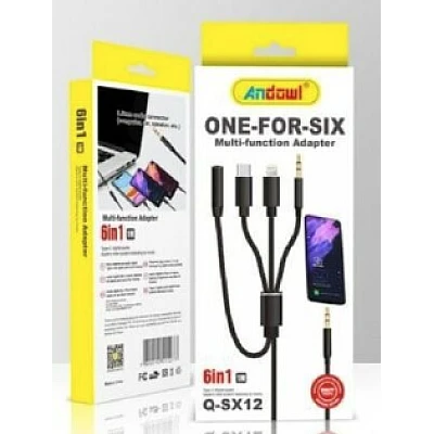 Cablu Adaptor Auxiliar Audio Jack 3.5mm 4in1 Andowl QSX12 Cablu Adaptor Auxiliar Audio Jack 3.5mm 4in1 Andowl QSX12