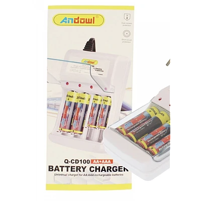 Incarcator baterii cu 4 sloturi Andowl Q CD100 Incarcator baterii cu 4 sloturi Andowl Q CD100