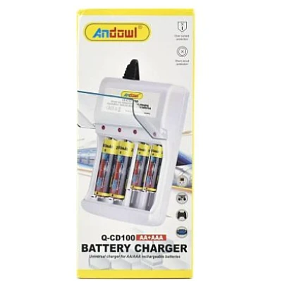 Incarcator baterii cu 4 sloturi Andowl Q CD100 Incarcator baterii cu 4 sloturi Andowl Q CD100